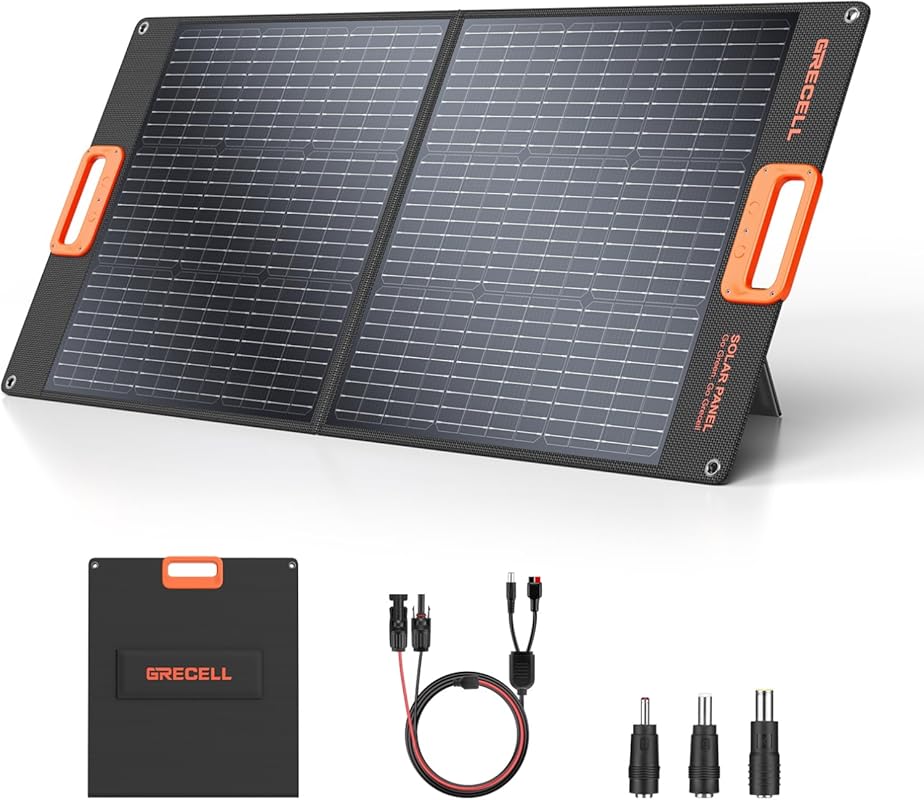 GRECELL 100W Foldable Solar Panel Charger for Outdoor Power Stations a