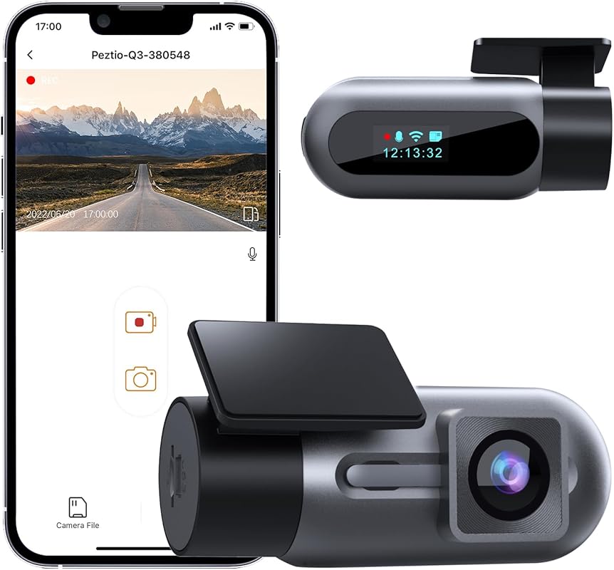 1080P Front WiFi Dash Cam with Night Vision, 24H Parking Mode, and WDR