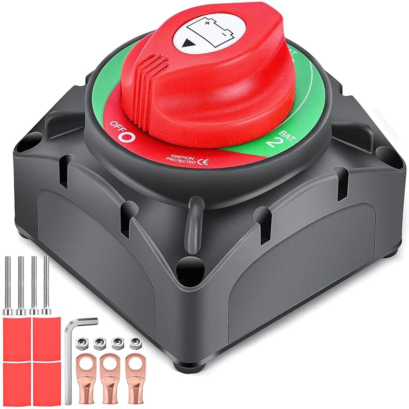 Nilight Battery Disconnect Switch with 1-2-Both-Off Settings for 12V-4