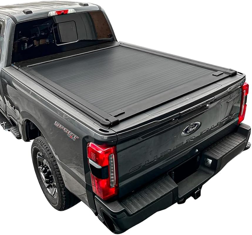 Syneticusa Retractable Hard Tonneau Cover with T-Slot Rails for 2008-2