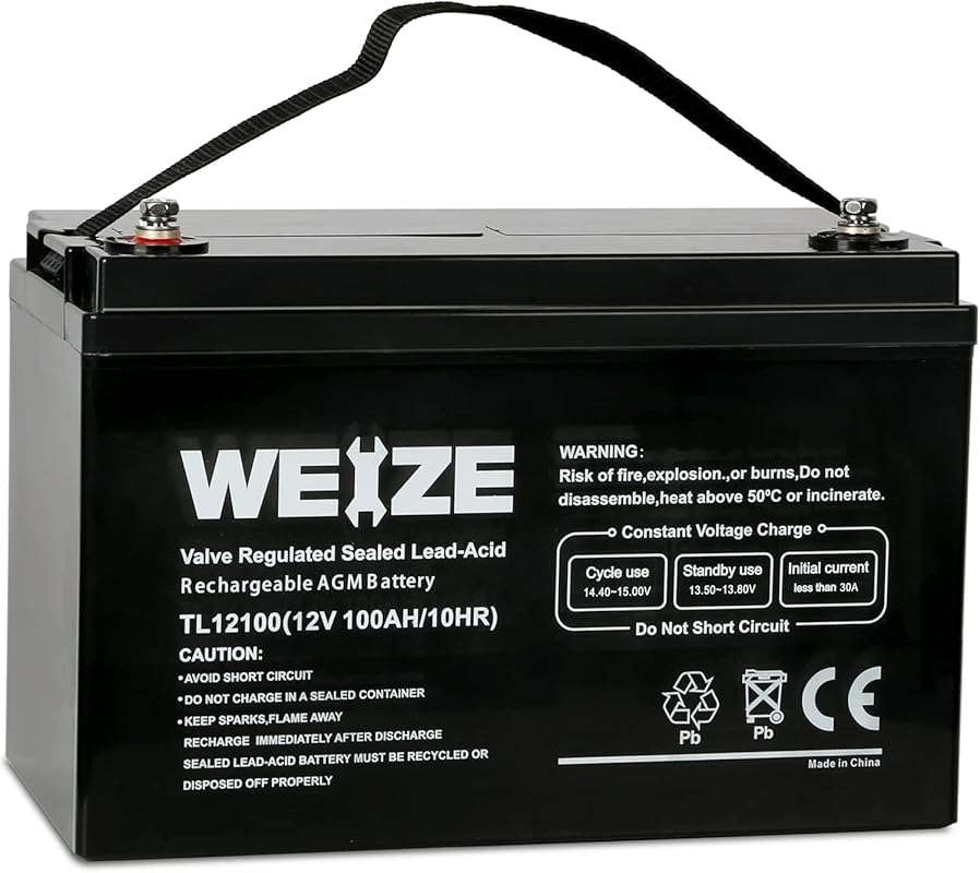 WEIZE Group 31 Deep Cycle Battery: 12V 100Ah for RV, Solar, and Off-Gr