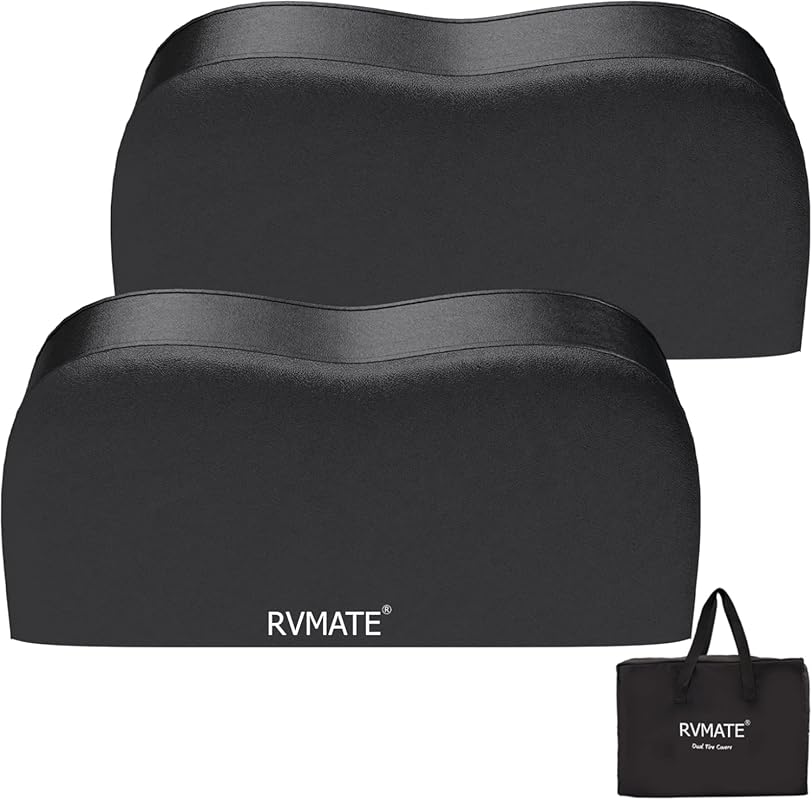 2-Pack Waterproof Anti-UV RV Tire Covers for Dual Axle Fifth Wheel Cam