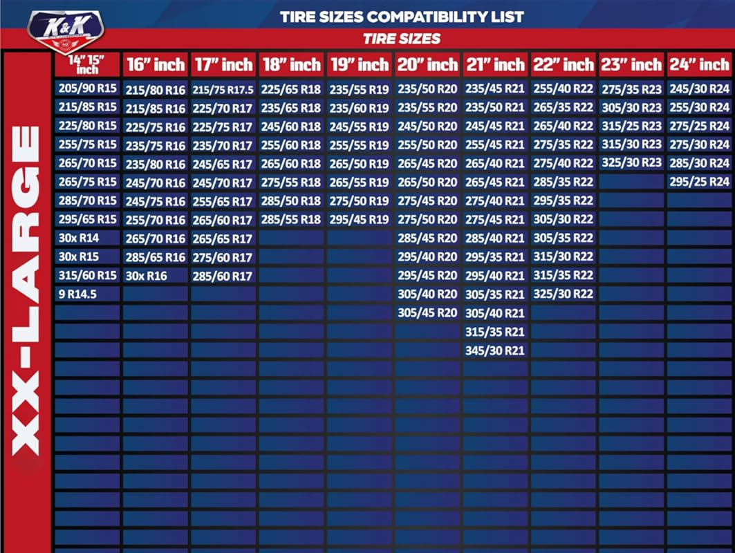 K&K Auto Pro Series Snow Socks for Tires as a Traction Device for SUV 
