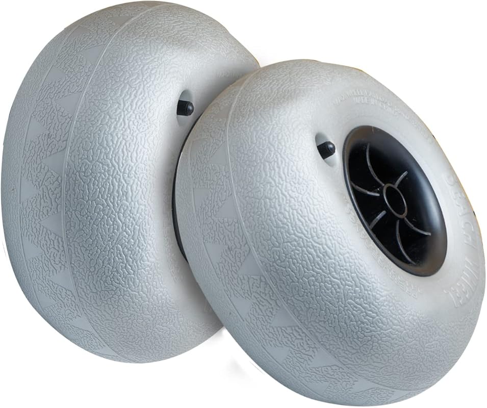 Balloon Sand Tires for Beach Carts and Dollies - 10-Inch Diameter, Set