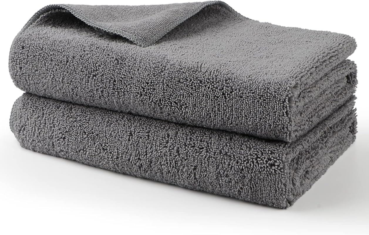 HOMEXCEL 31x24 Inch Microfiber Car Drying Towels 2-Pack for Scratch-Fr