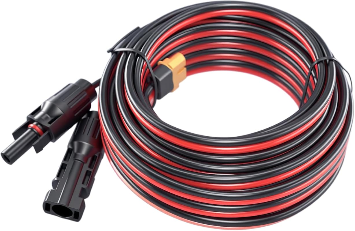 25FT XT60 to Solar Panel Extension Cable for EcoFlow River and Delta S