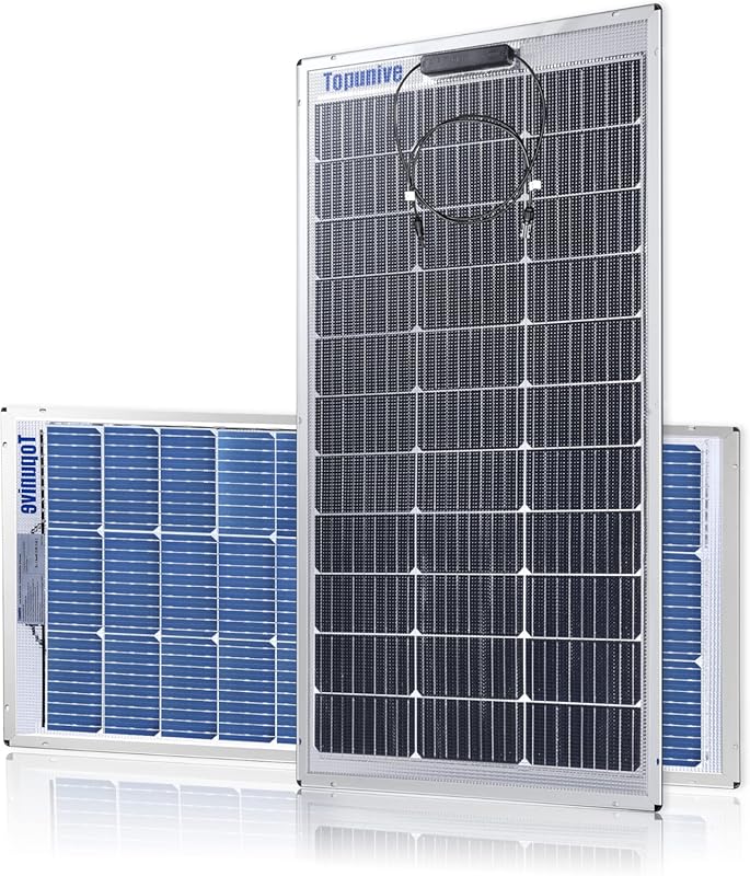 2 PCS Bifacial 100W 12V Solar Panel for Marine, RV, and Van 12V/24V Ba