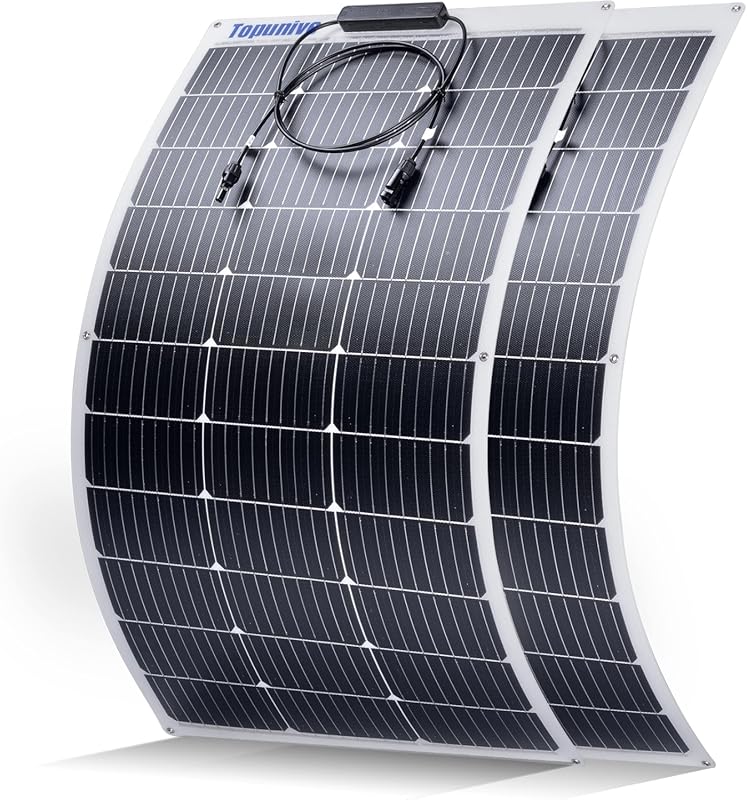 Two 100W 12V flexible solar panels with 9BB monocrystalline cells for 