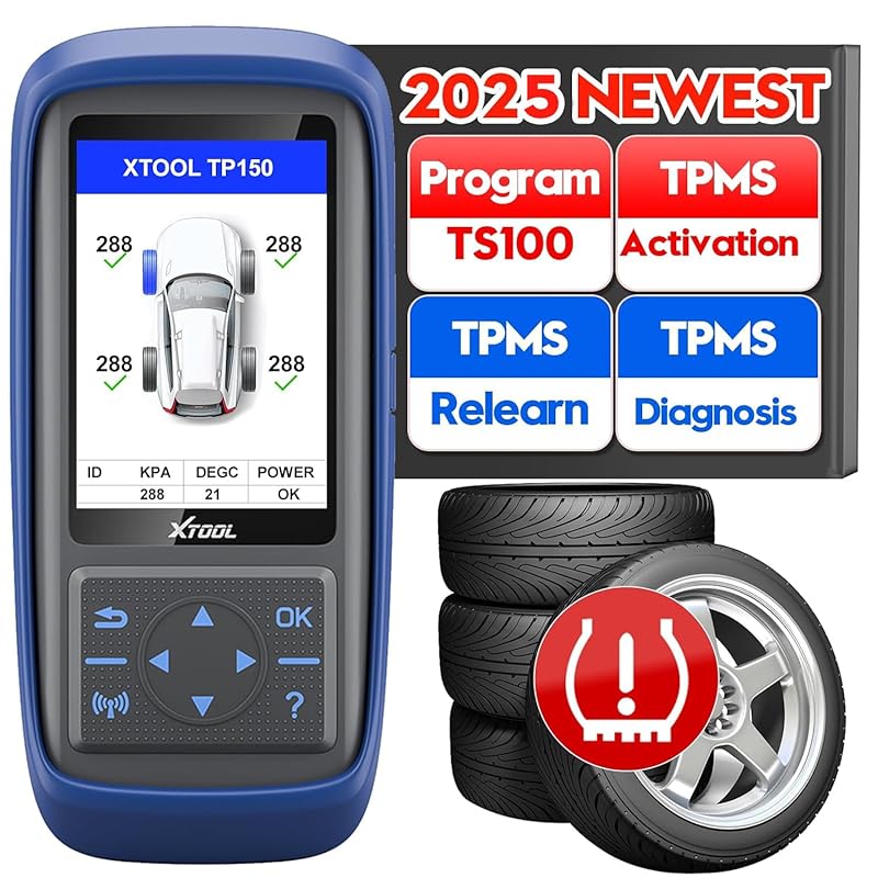 XTOOL TP150 universal TPMS programming tool relearns, resets, and acti