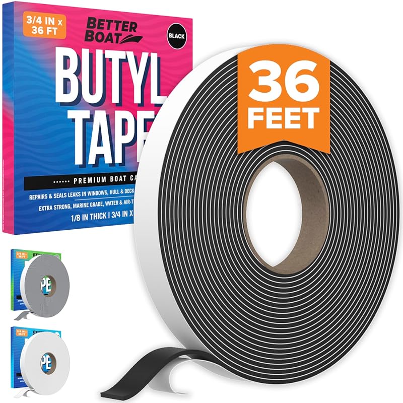 Butyl Tape, RV and Marine Window Seal Kit, Black Double-Sided Putty Ta