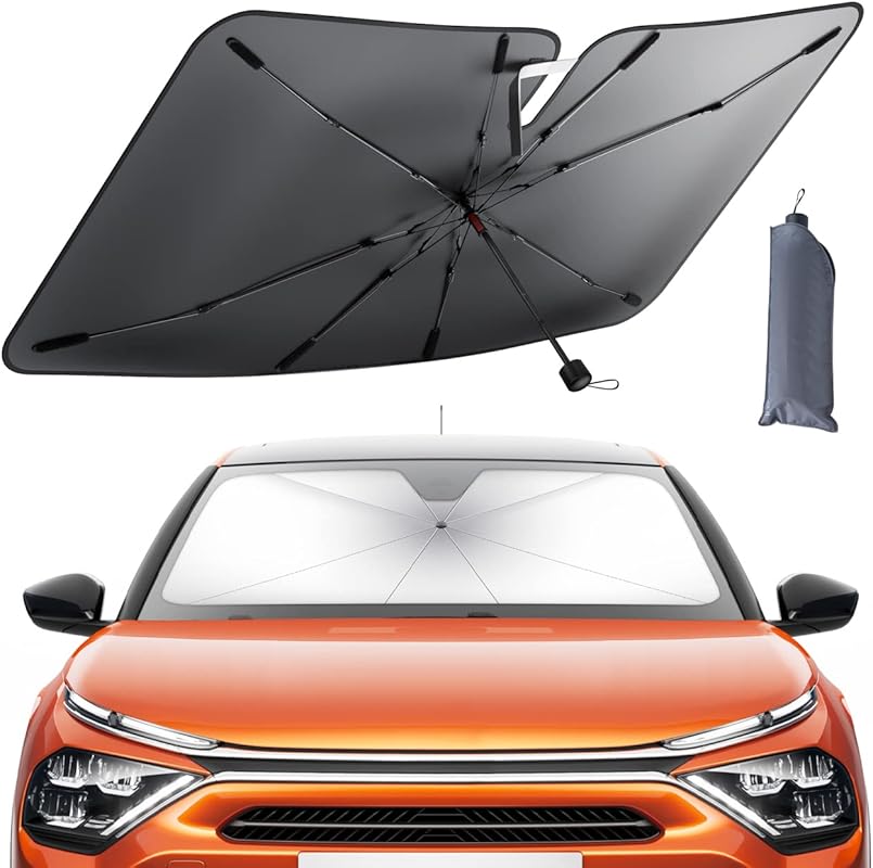 Lamicall Windshield Sunshade Umbrella with 5-Layer UV Block Coating, F