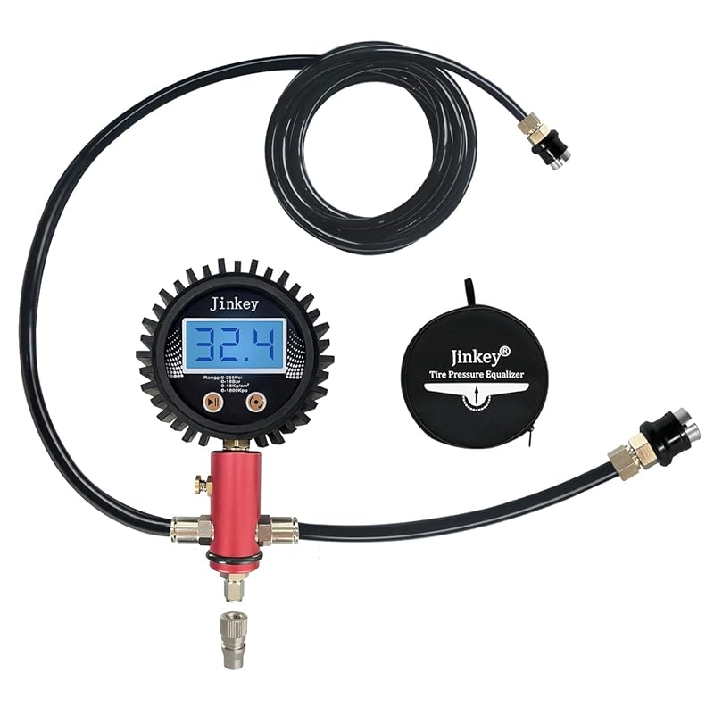 JINKEY Dual Tire Pressure Equalizer with Quick Coupler and 2-Way Syste