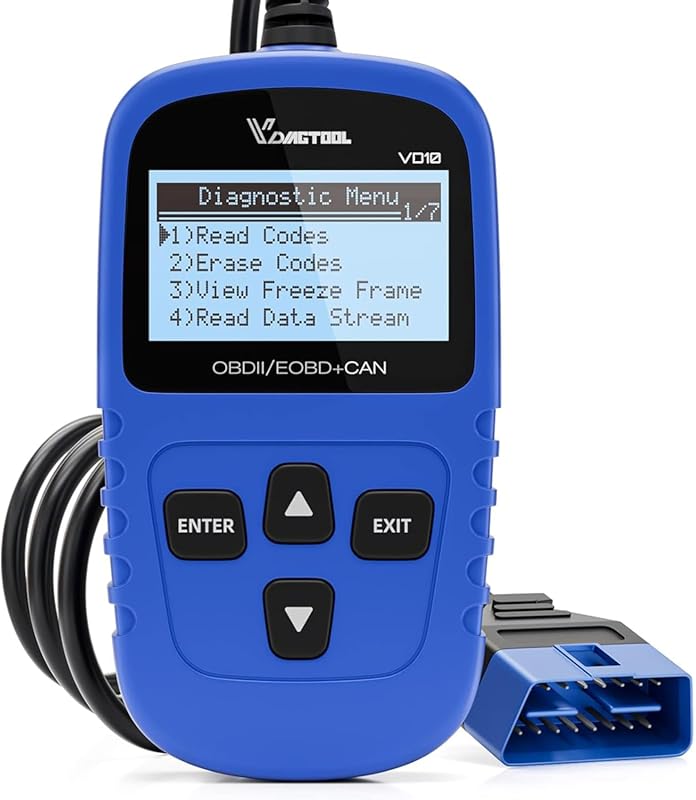 VDIAGTOOL VD10 OBD2 Scanner and Code Reader with Freeze Frame Data for