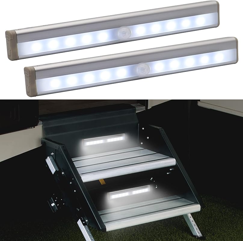 Motion-Activated RV Step Lights with Magnetic Mount for Campers and Tr