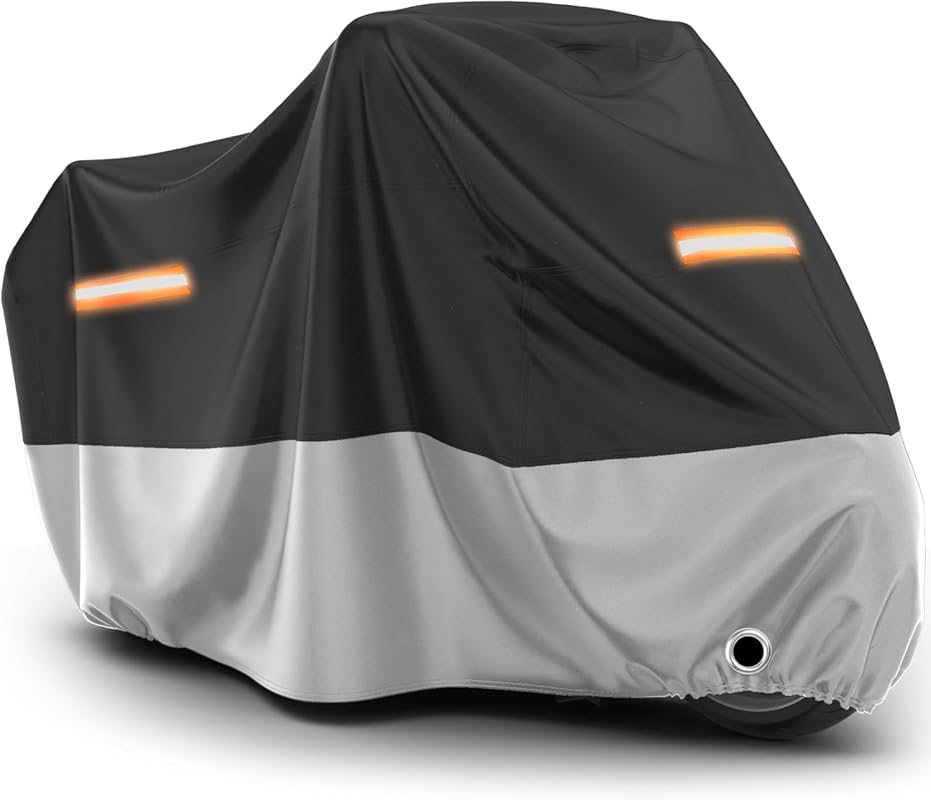All-Season Waterproof Motorcycle Cover with Sun Protection and Lock-Ho