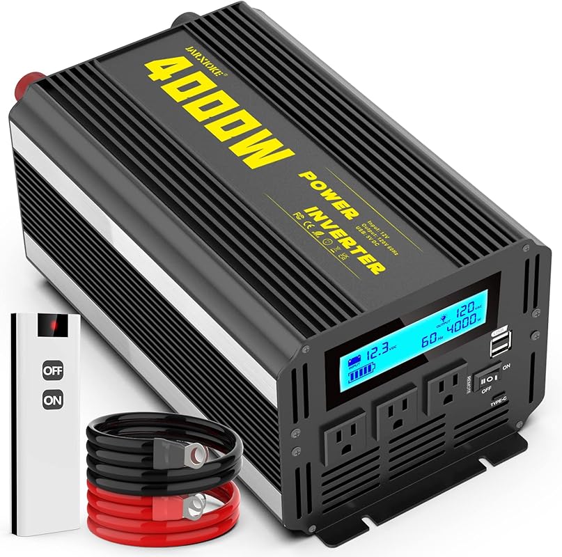 4000 Watt Modified Sine Wave Power Inverter with Remote Control, LED D