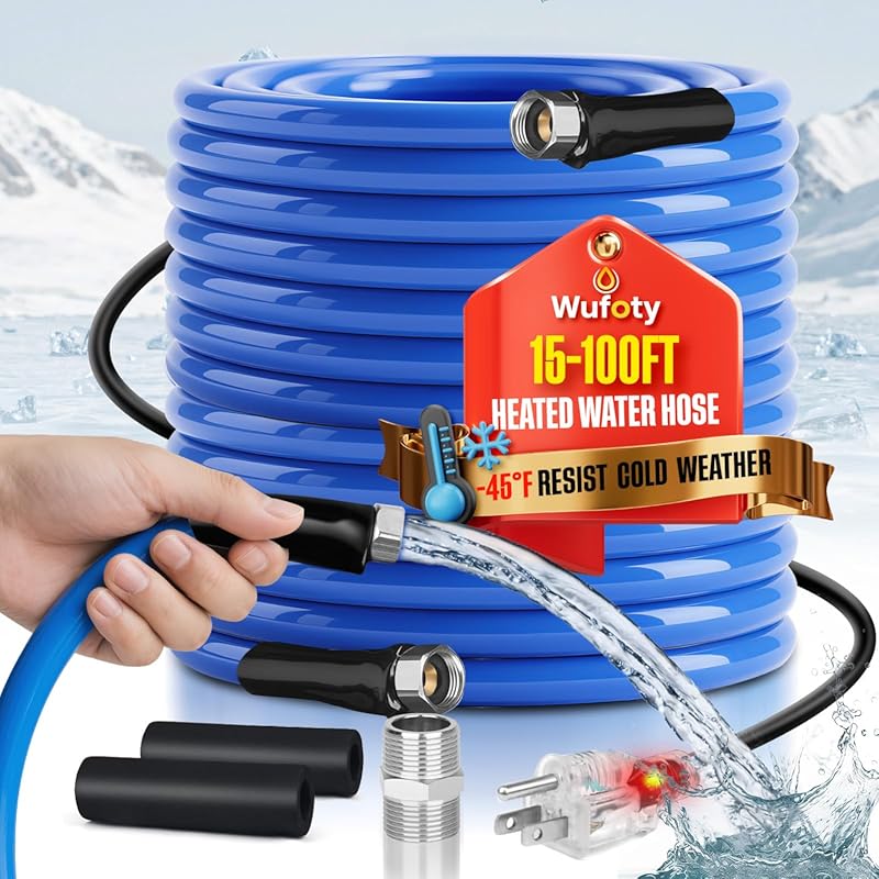 25FT Heated Water Hose for RV,Heated Drinking Water Hose,Anti-Freezing