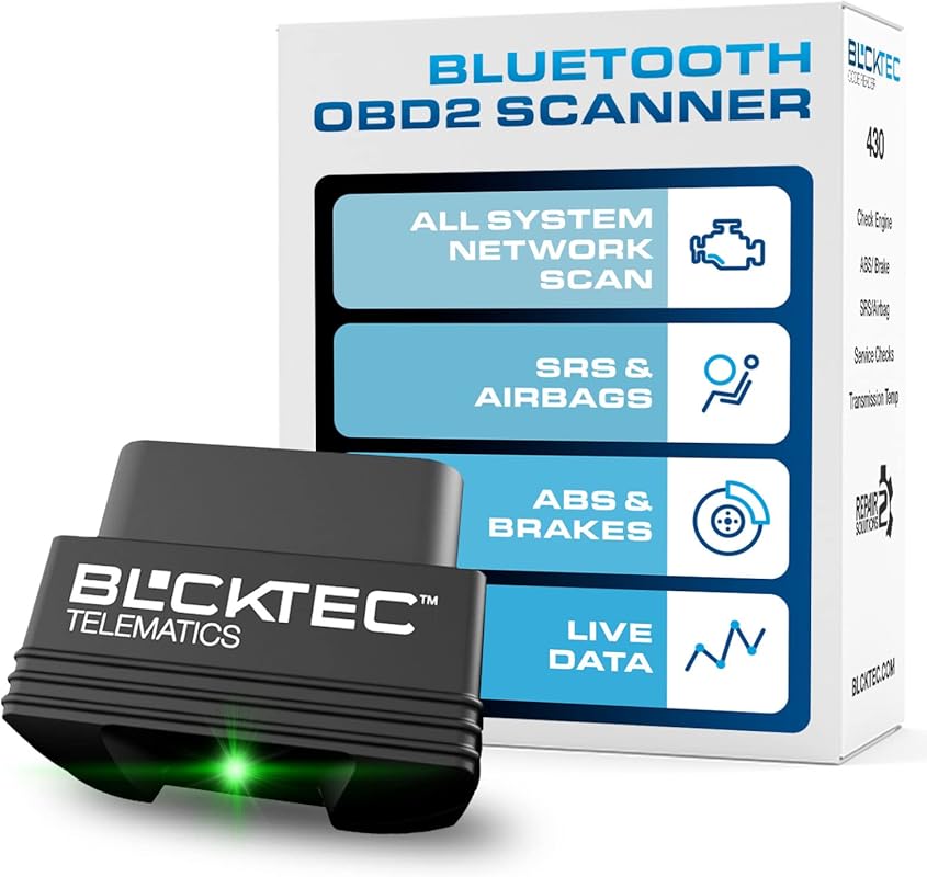 BLCKTEC 430 Bluetooth OBD2 Scanner for iPhone & Android with ABS and S