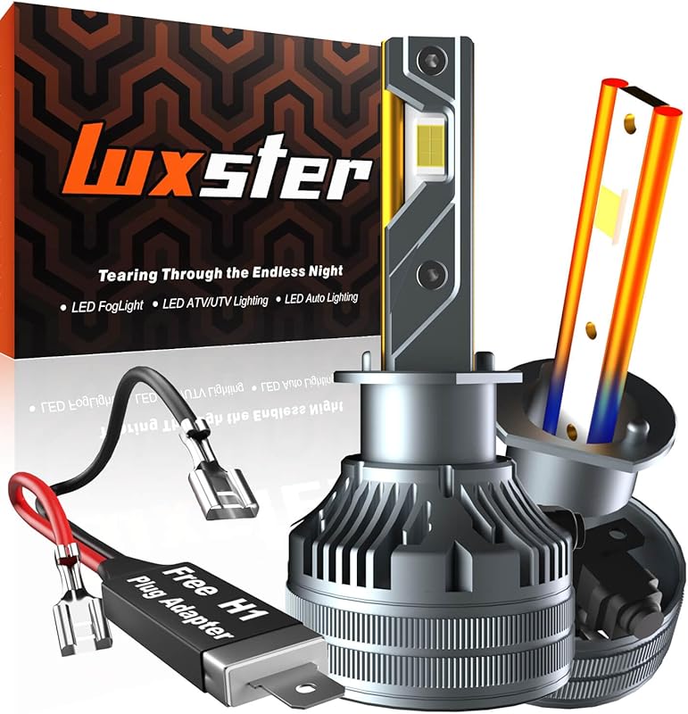 LUXSTER Punisher H1 LED Bulbs: Adapters Included, 40000LM Ultra Bright