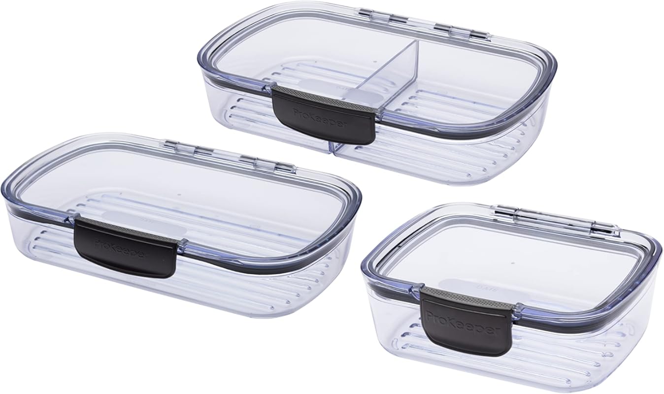 Progressive Prokeeper Deli Storage Set with Air-Tight Seals Grooved Bo