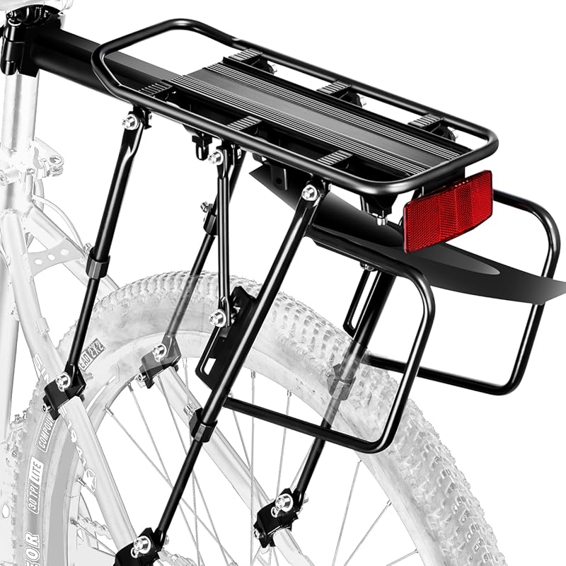 Rear Bike Rack,310 LB Capacity Solid Bearings Bike Cargo Rack w/Fender