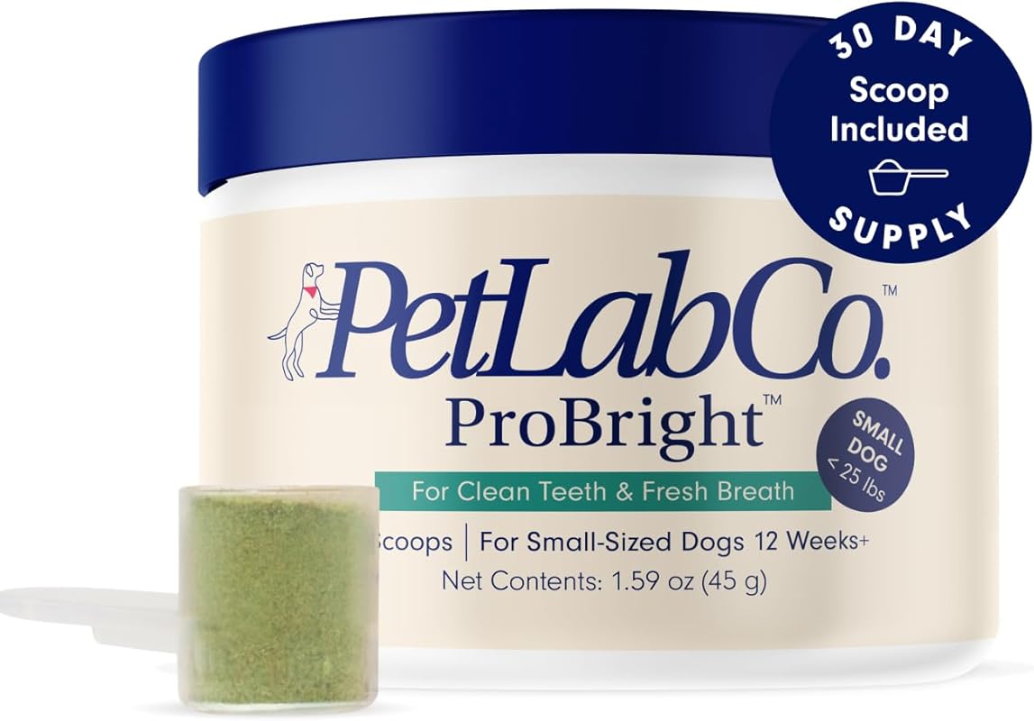 PetLab Co. ProBright Dental Powder for Small Dogs Targets Tartar and B