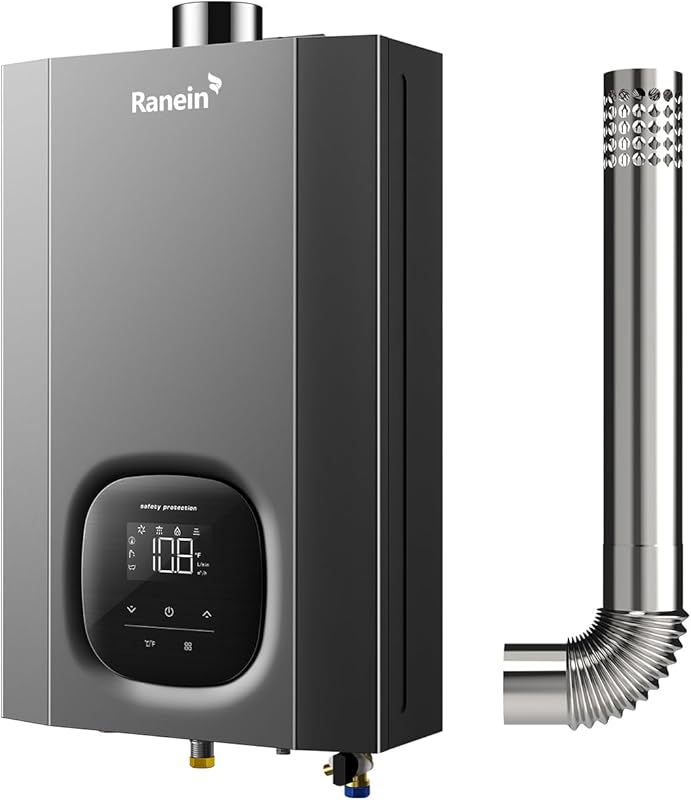 Ranein Propane Tankless Water Heater with Vent Pipe, 4.3 GPM Flow and 