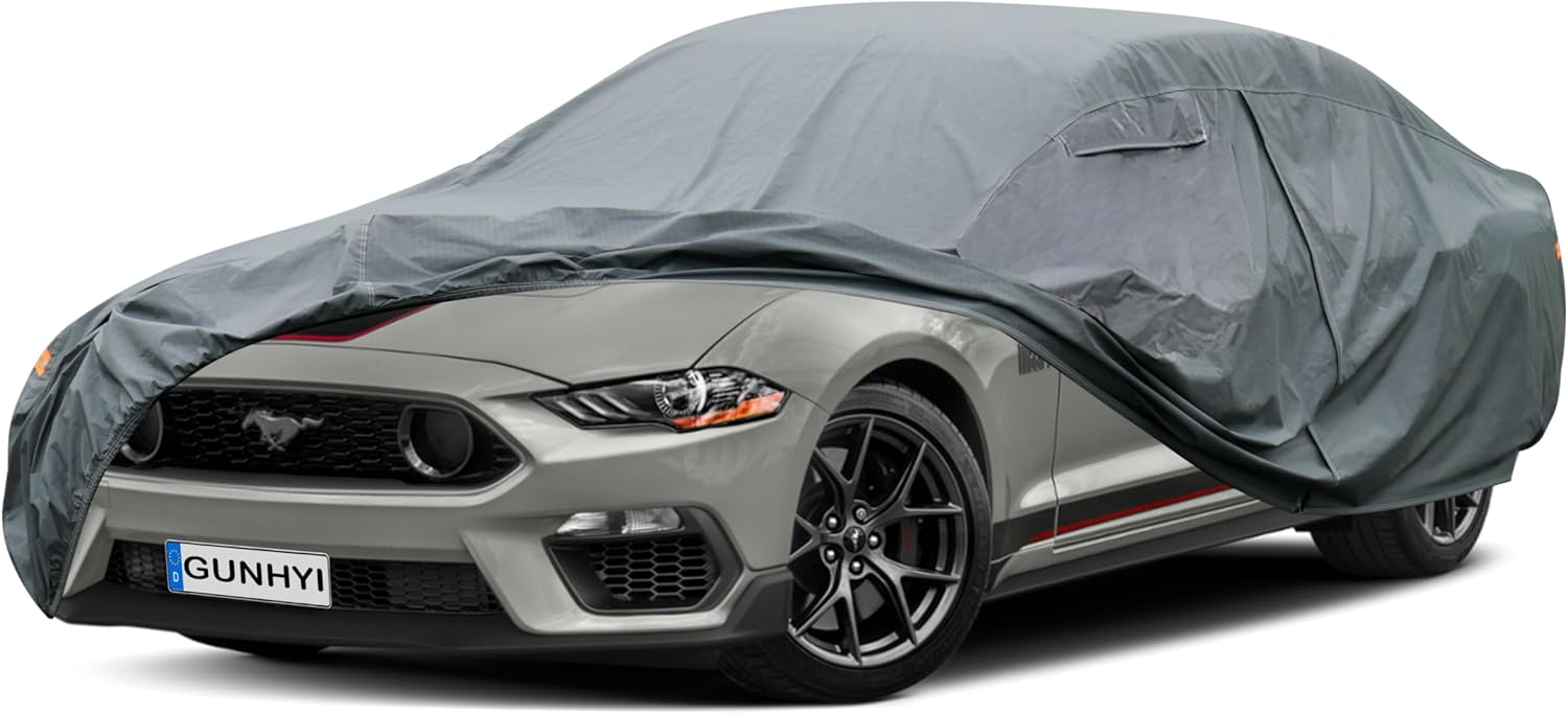 16-Layer Heavy Duty Waterproof Car Cover for Coupes Like Mustang, Cama
