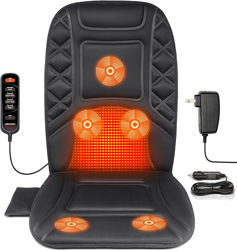 Back Massager with Heat: Heated Seat Cover Cushion with 5 Vibrating No