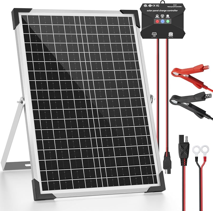 Voltset 30W 24V Solar Panel Kit with MPPT Charge Controller and Adjust