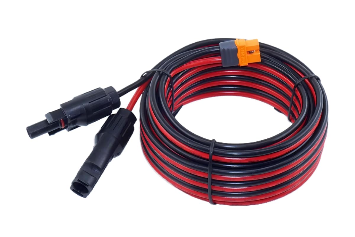 25FT Solar to XT60i Extension Cable, 12AWG, Compatible with Ecoflow Ri