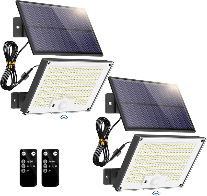 172LED Solar Lights for Outside with 3 Modes, Split Motion Sensor, Rem