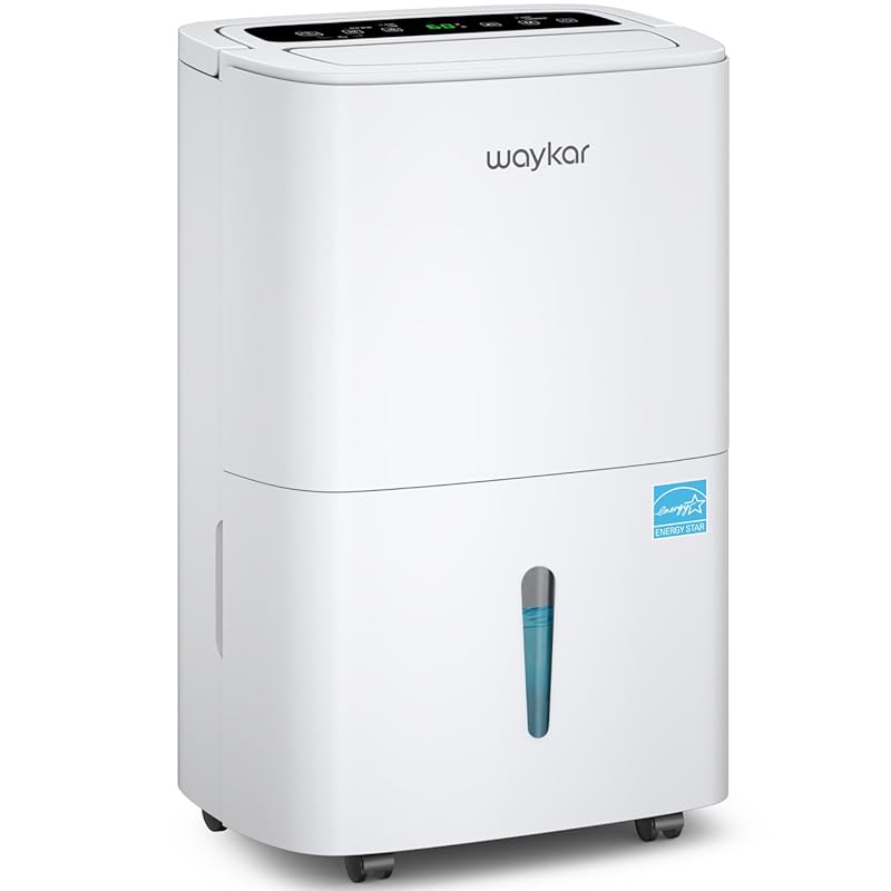 Waykar 150 Pints Energy Star Dehumidifier with Drain Hose, Auto Defros