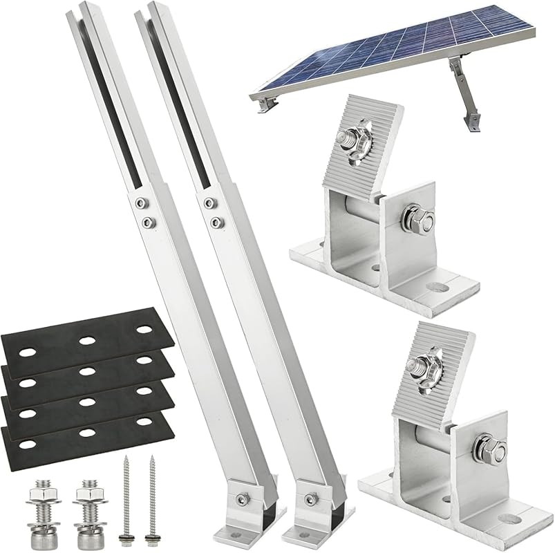 Adjustable Aluminum Alloy Solar Panel Tilt Mount Brackets for Flat Roo