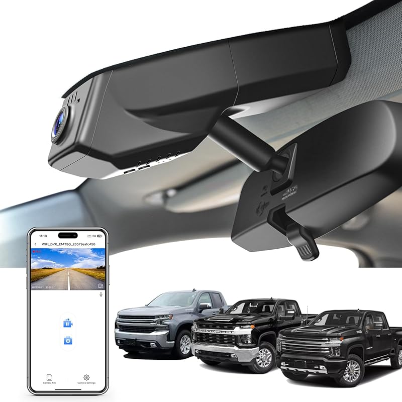 4K Dash Cam compatible with Chevy Silverado 1500 from 2019-2021 and HD