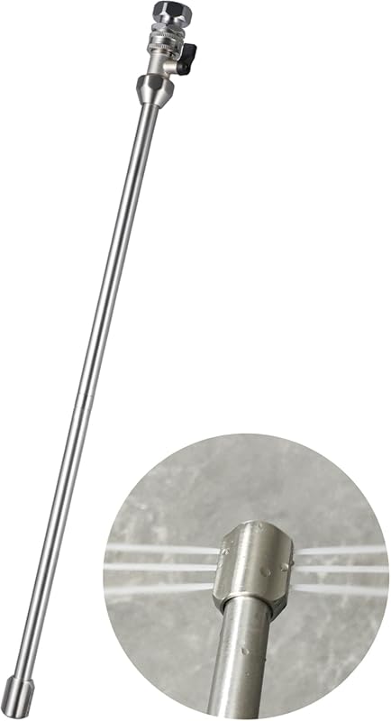 All-Metal RV Black Tank Cleaning Wand with Shut-Off Valve and 360-Degr