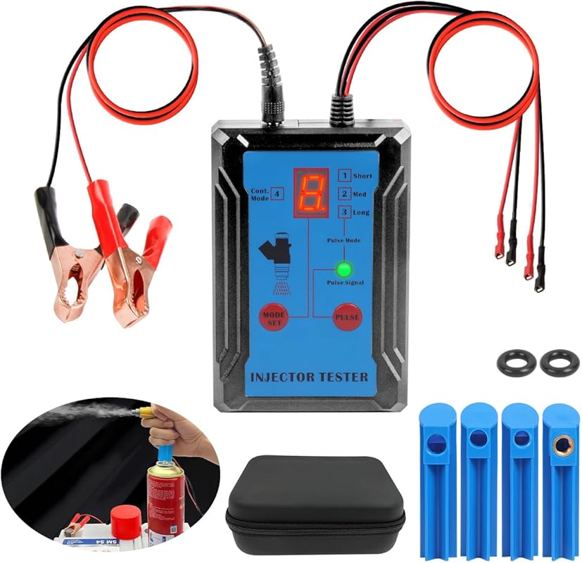 Fuel Injector Tester and Cleaner Tool Kit with 8 Pulse Modes for Simul
