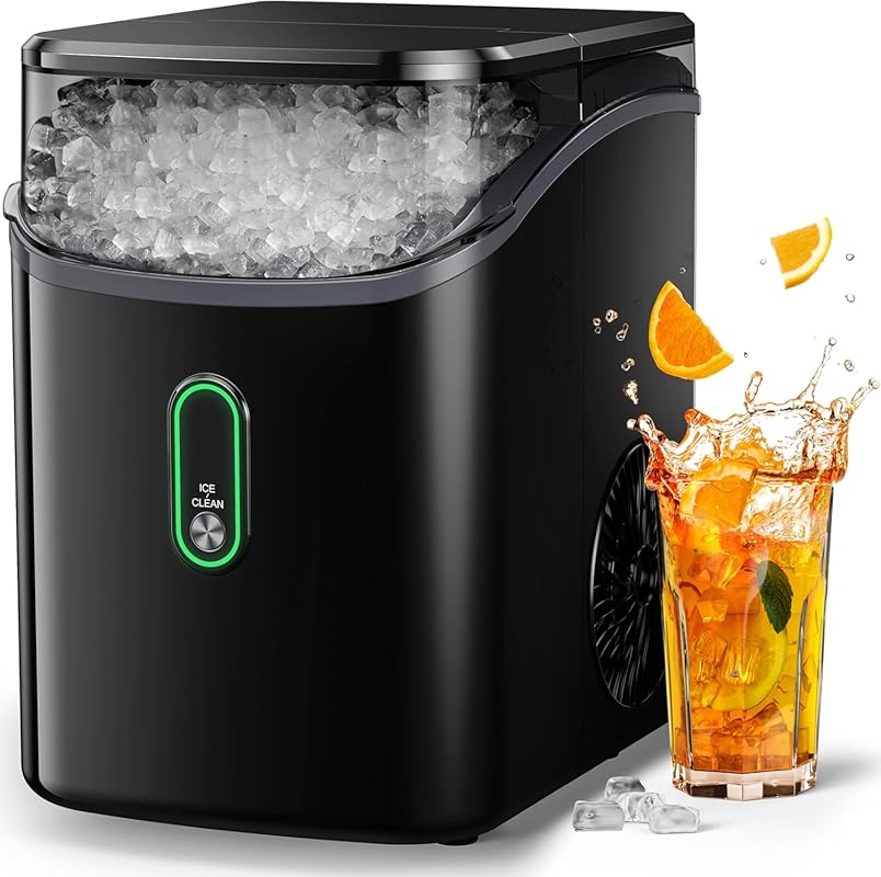 Silonn Nugget Ice Maker with 33 lbs Daily Output and One-Click Self-Cl