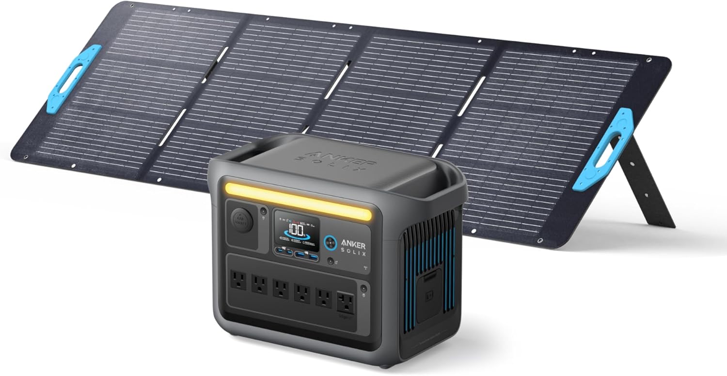 Anker SOLIX C1000 Portable Power Station with 200W Solar Panel and 105