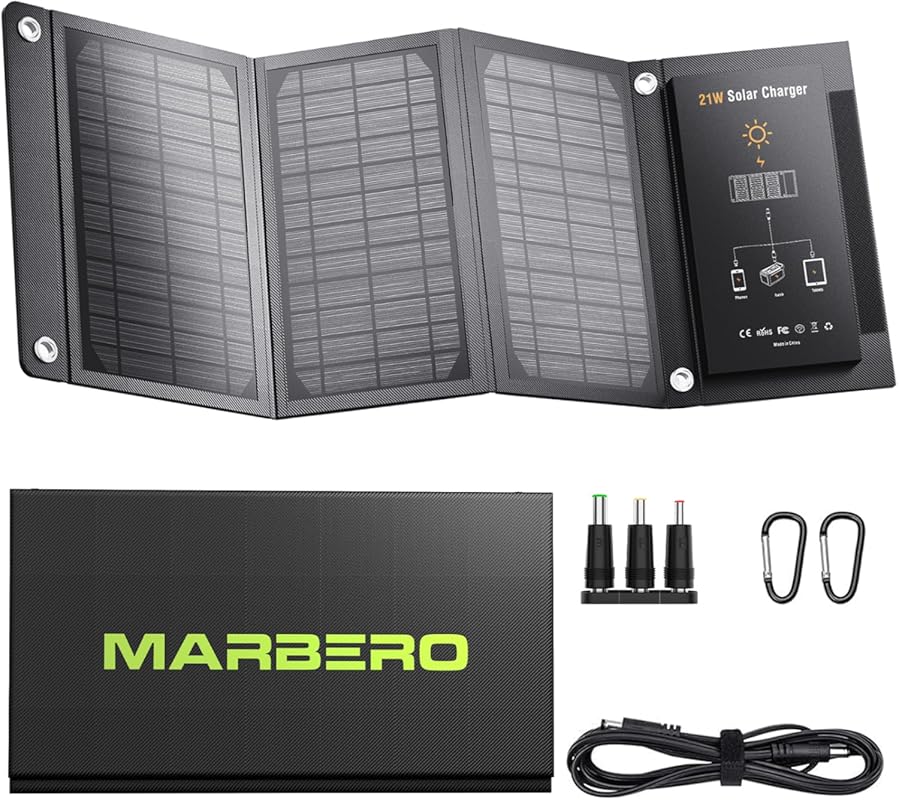 MARBERO 21W Portable Solar Panel Foldable Solar Panel Charger IP65 Wat