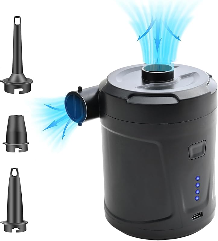 Upgraded Rechargeable Fast Air Pump, 5200mAh Battery, Compact and Portable