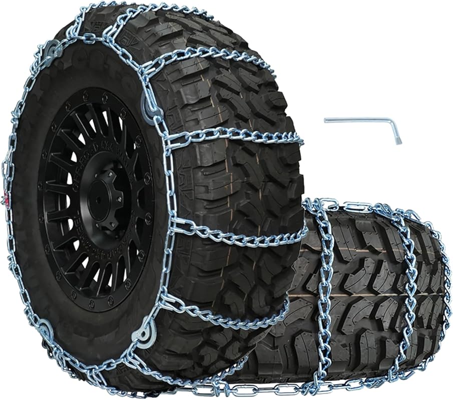 SCITOO Snow Chains for Pickup Trucks and SUVs with Universal Fit and A