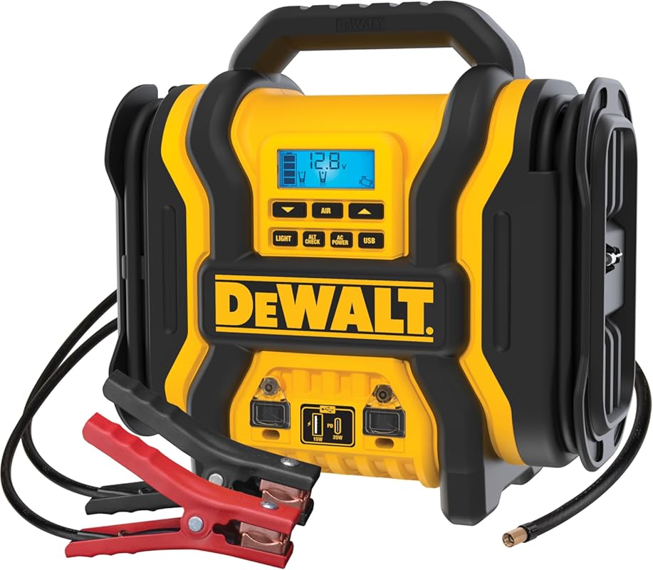 DEWALT 2000A Peak Jump Starter Power Station with 120 PSI Air Compress