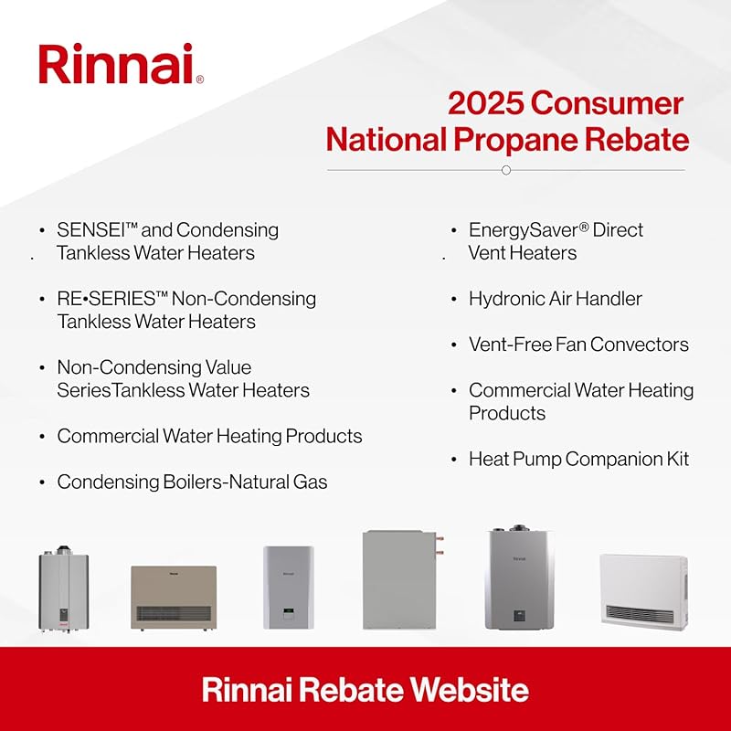 NEW Rinnai RX199iN Condensing Smart Sense Natural Gas or Propane Tankl
