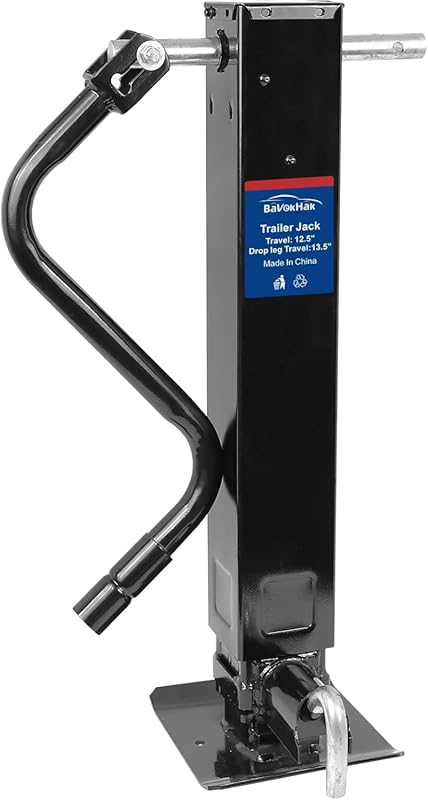 12000 lb Weld-On Square Tube Trailer Jack with 12.5 Inch Lift and 13.5