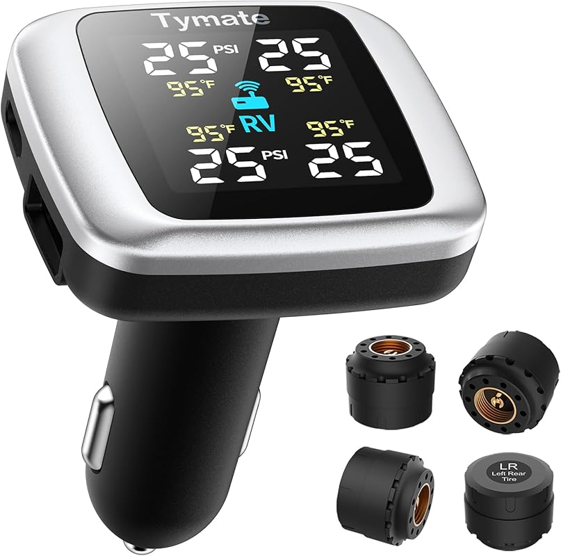 Tymate TM7 Wireless TPMS with 4 External Sensors, 6 Alarm Modes, and a