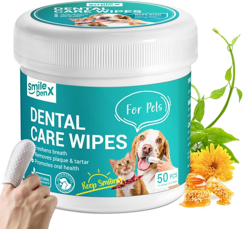 Unscented Teeth Cleaning Wipes for Dogs and Cats Remove Plaque and Tar