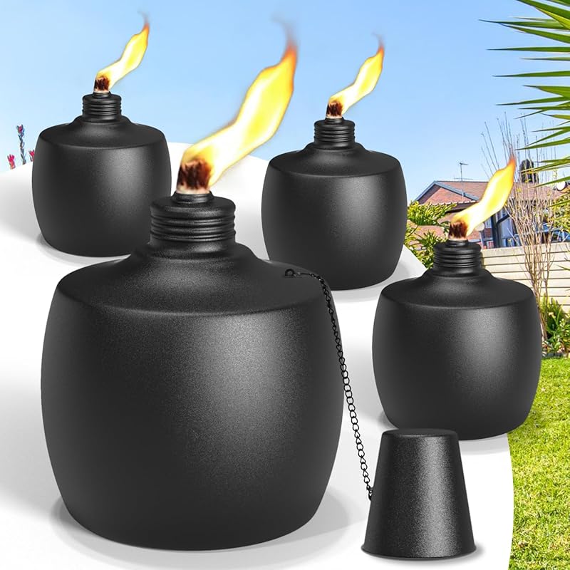 4-Pack Citronella Tabletop Torches, 21.5 oz Table Top Torches for Outd