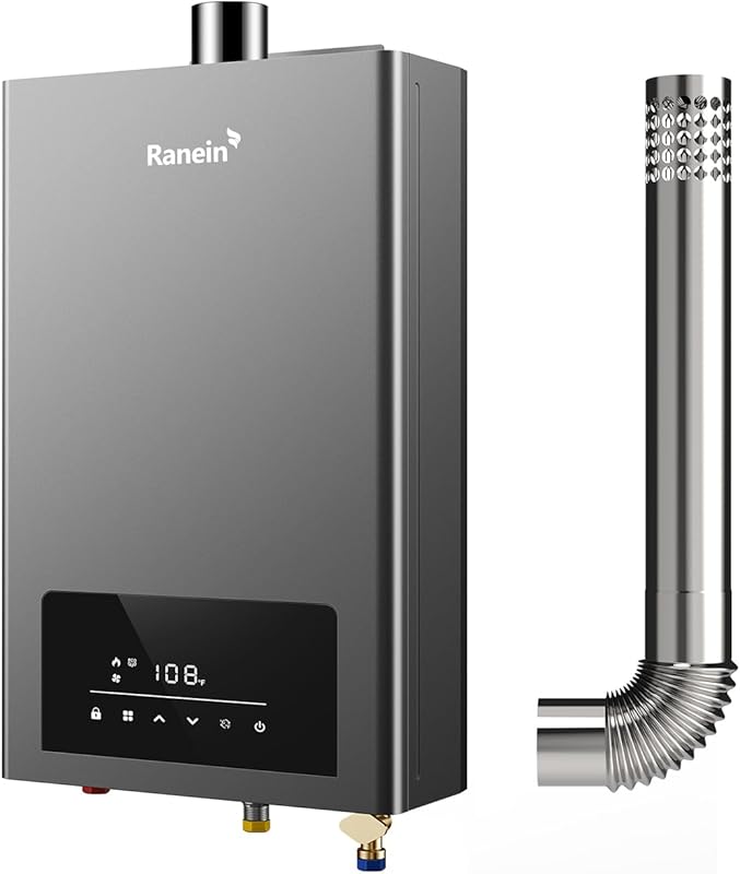Ranein Indoor Propane Tankless Water Heater with 3.6 GPM Flow and 80,0