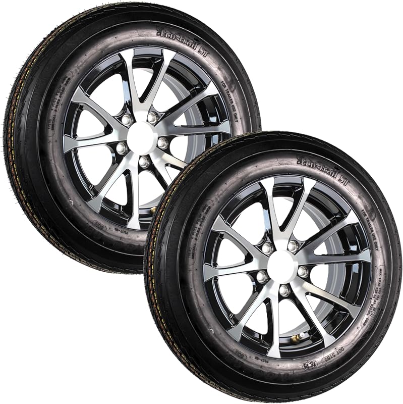 eCustomrim 2-Pack Trailer Tire on Aluminum Rim 4.80-12 Load Range C wi